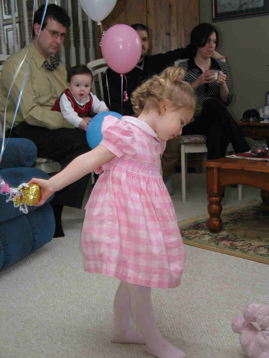 Ashlynn dancing to the music.