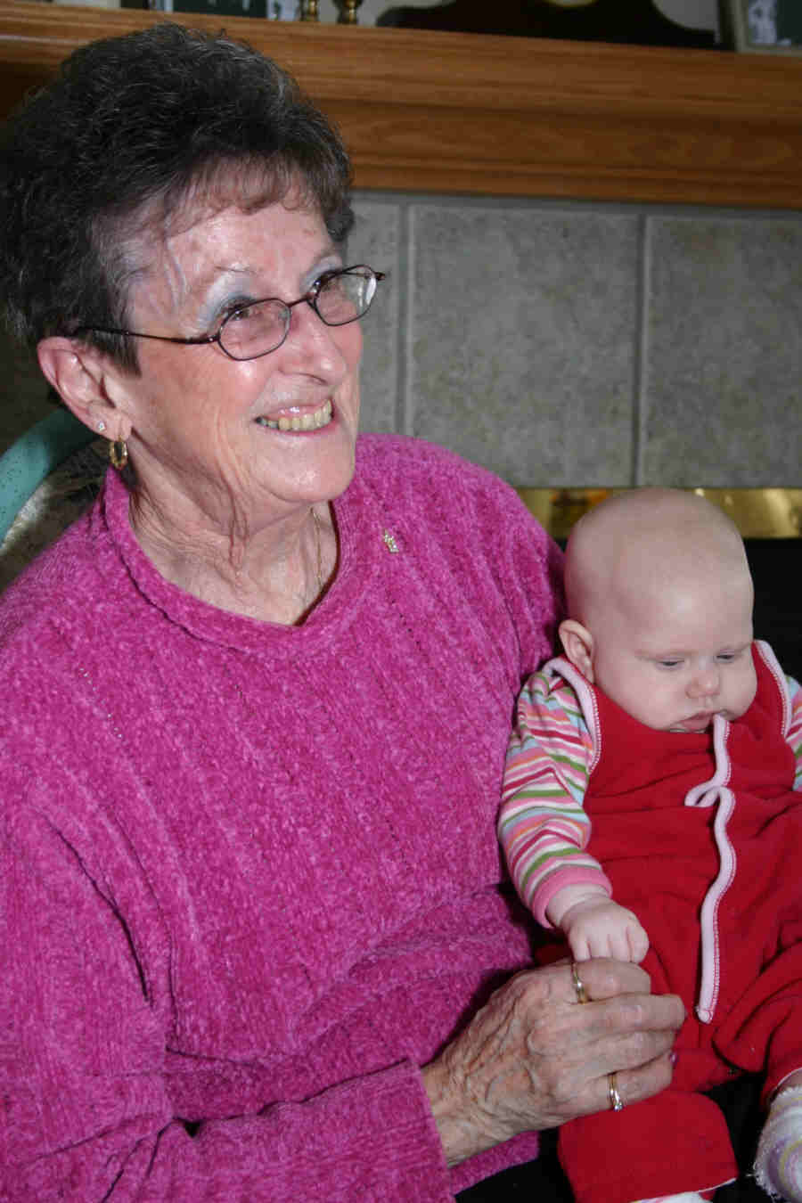 Olivia with her Great, Great Aunt Joyce
